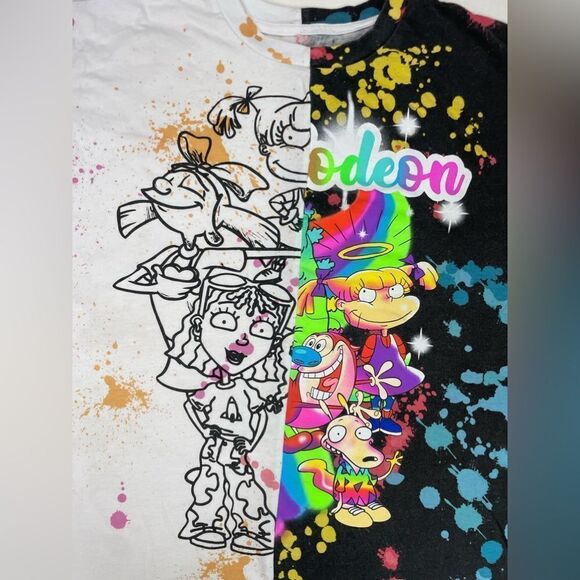 Nickelodeon Characters Cartoon Graphic T-shirt Men Medium Tie Dye Short Sleeve - Picture 2 of 5